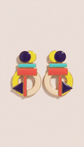 Chunky Resin Statement Earrings Geometric